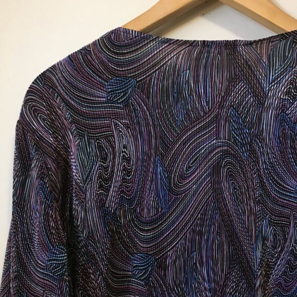 90s Retro Paisley Whimsigoth Crimped Crushed Clasp Closure Open Cardigan - Picture 7 of 16